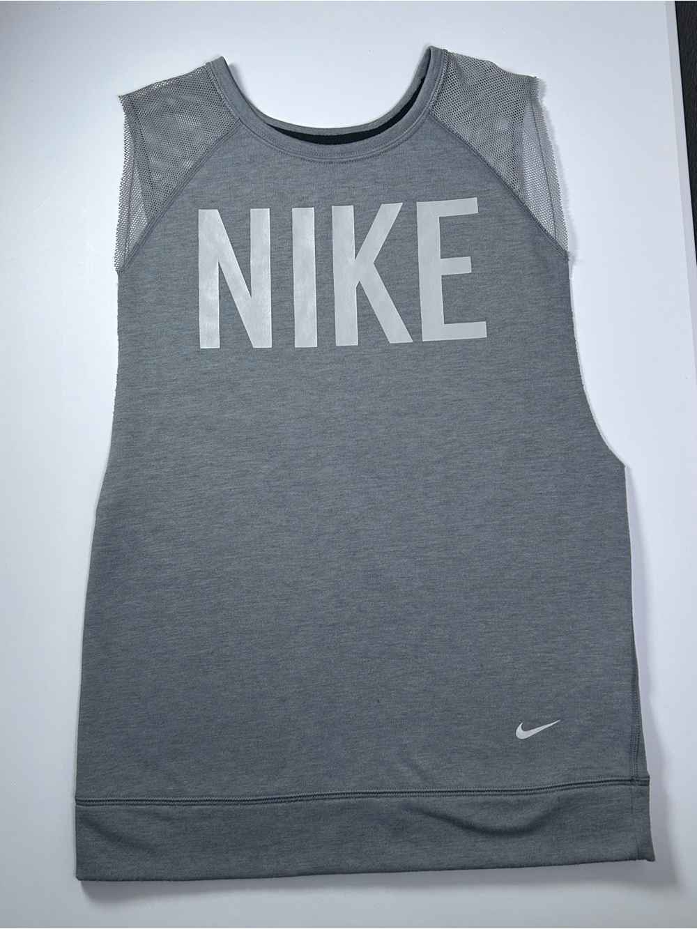 Nike Gray Dri-FIT Performance Tank with White Logo